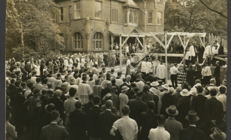 Laying of Queen’s Park Building cornerstone, 1935.
